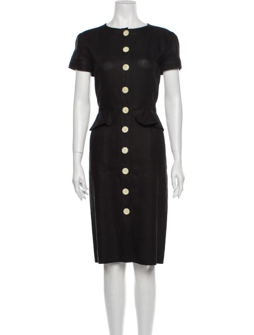 Valentino Vintage Midi Length Dress Black