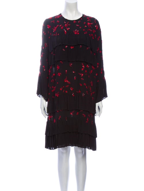 Valentino Silk Midi Length Dress Black