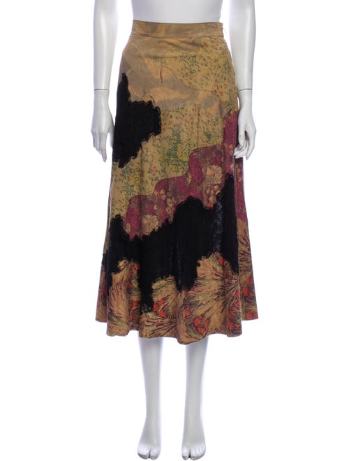 Valentino Suede Midi Length Skirt