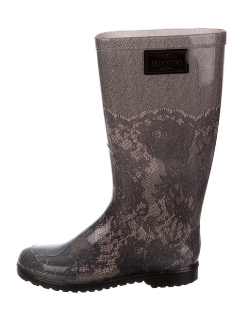 Valentino Rubber Printed Rain Boots Green