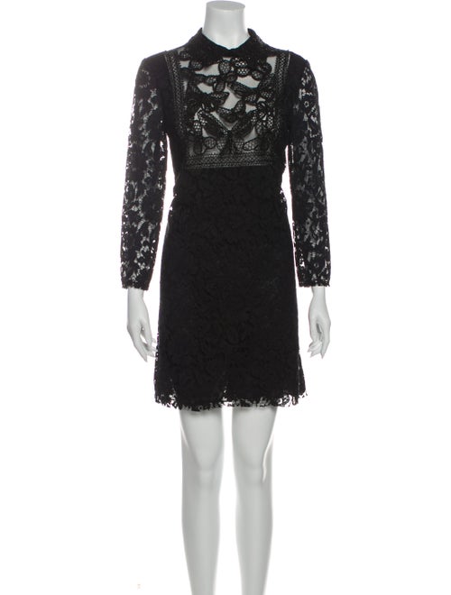Valentino Lace Pattern Mini Dress Black