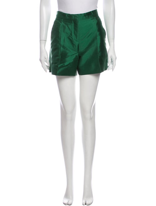 Valentino Silk Mini Shorts Green