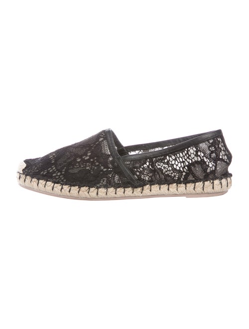 Valentino Lace Pattern Leather Trim Embellishment