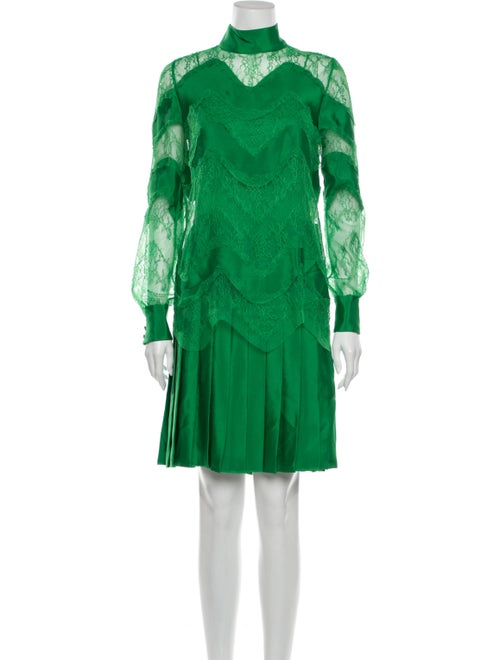 Valentino Silk Mini Dress Green