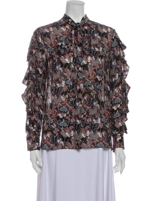 Valentino Silk Printed Blouse Brown