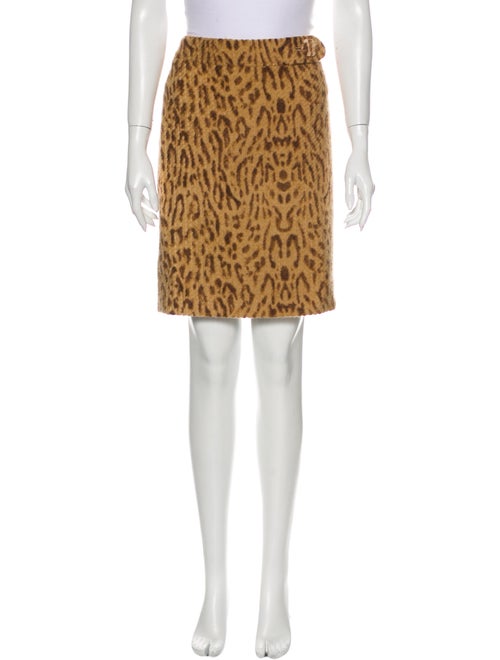 Valentino Angora Long Skirt Brown