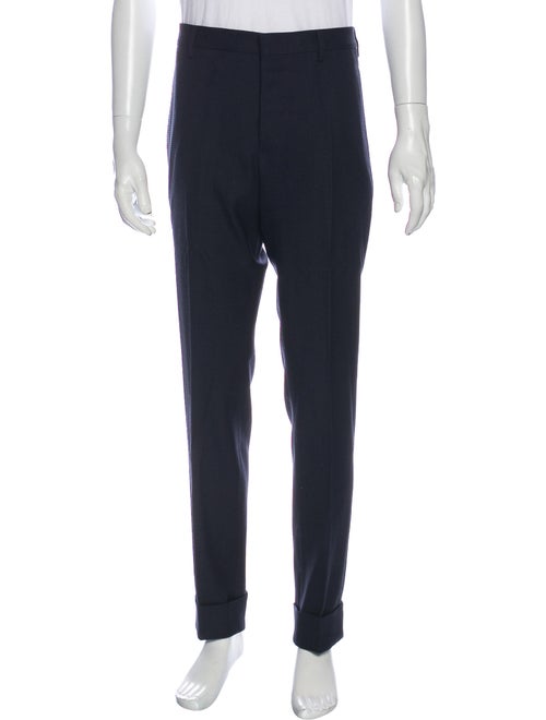 Valentino Houndstooth Dress Pants Blue
