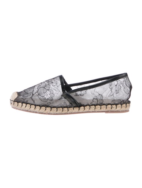 Valentino Lace Pattern Espadrilles Black