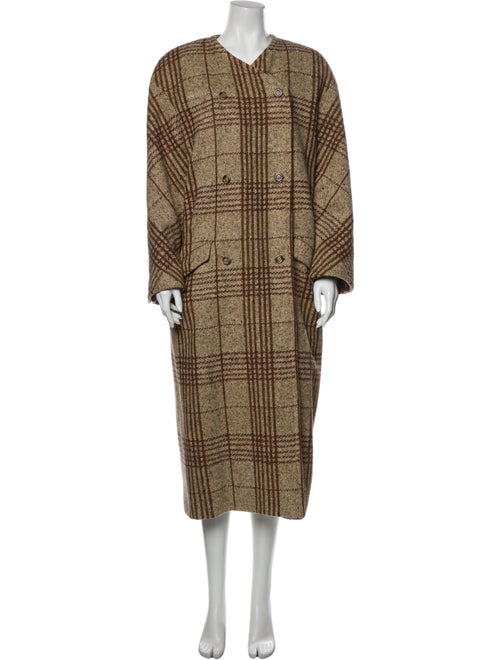 Valentino Vintage Plaid Print Coat
