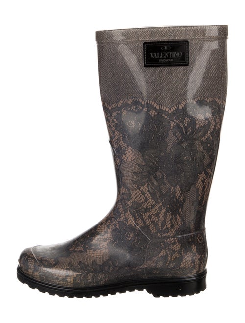 Valentino Rubber Printed Rain Boots Black