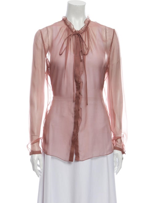 Valentino Silk Tie Neck Blouse