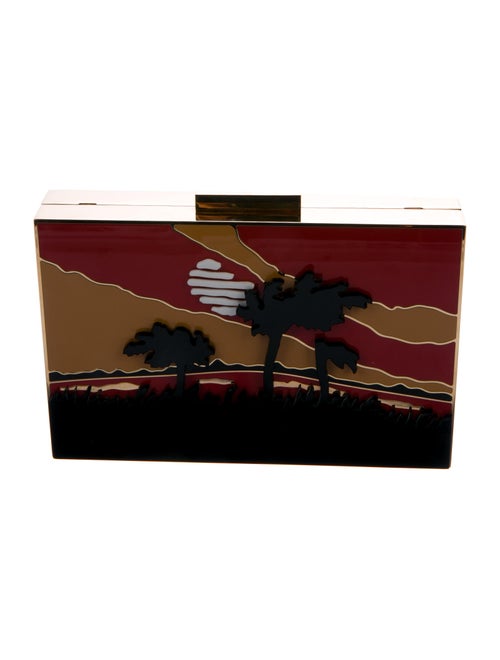 Valentino Sunset Box Clutch Red