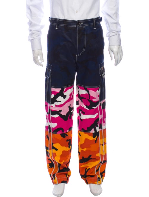 Valentino Printed Cargo Pants Blue