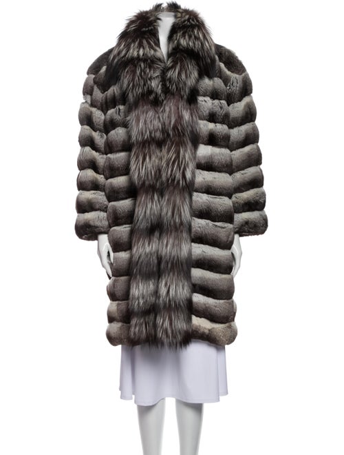 Valentino Vintage Chinchilla Fur Coat Grey