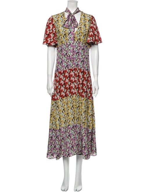 Valentino Silk Long Dress Yellow