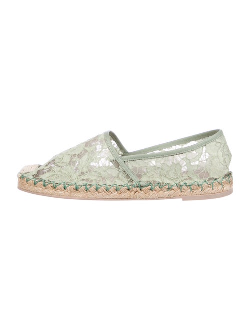Valentino Lace Pattern Espadrilles Green