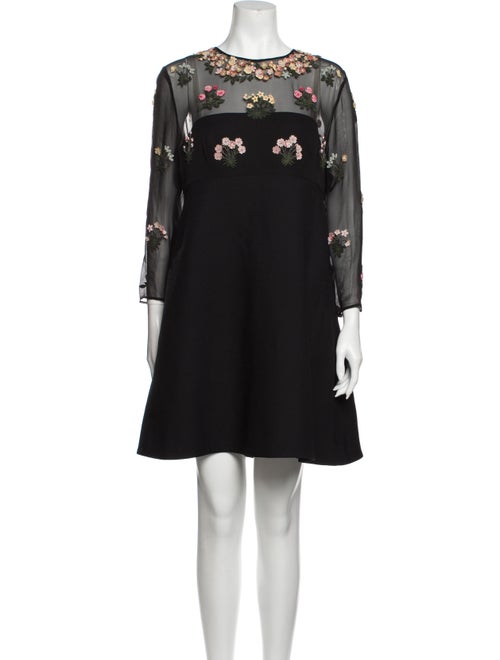 Valentino Silk Mini Dress Black