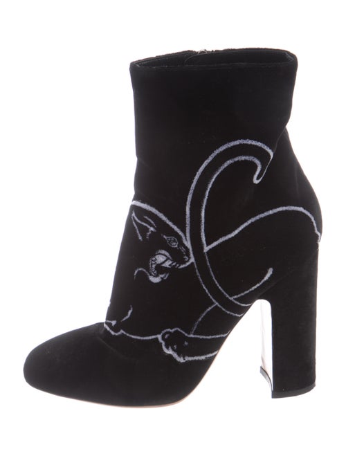 Valentino Embroidered Accent Boots Black