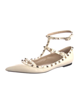 Valentino Rockstud Accents Leather Flats