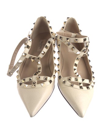 Valentino Rockstud Accents Leather Flats