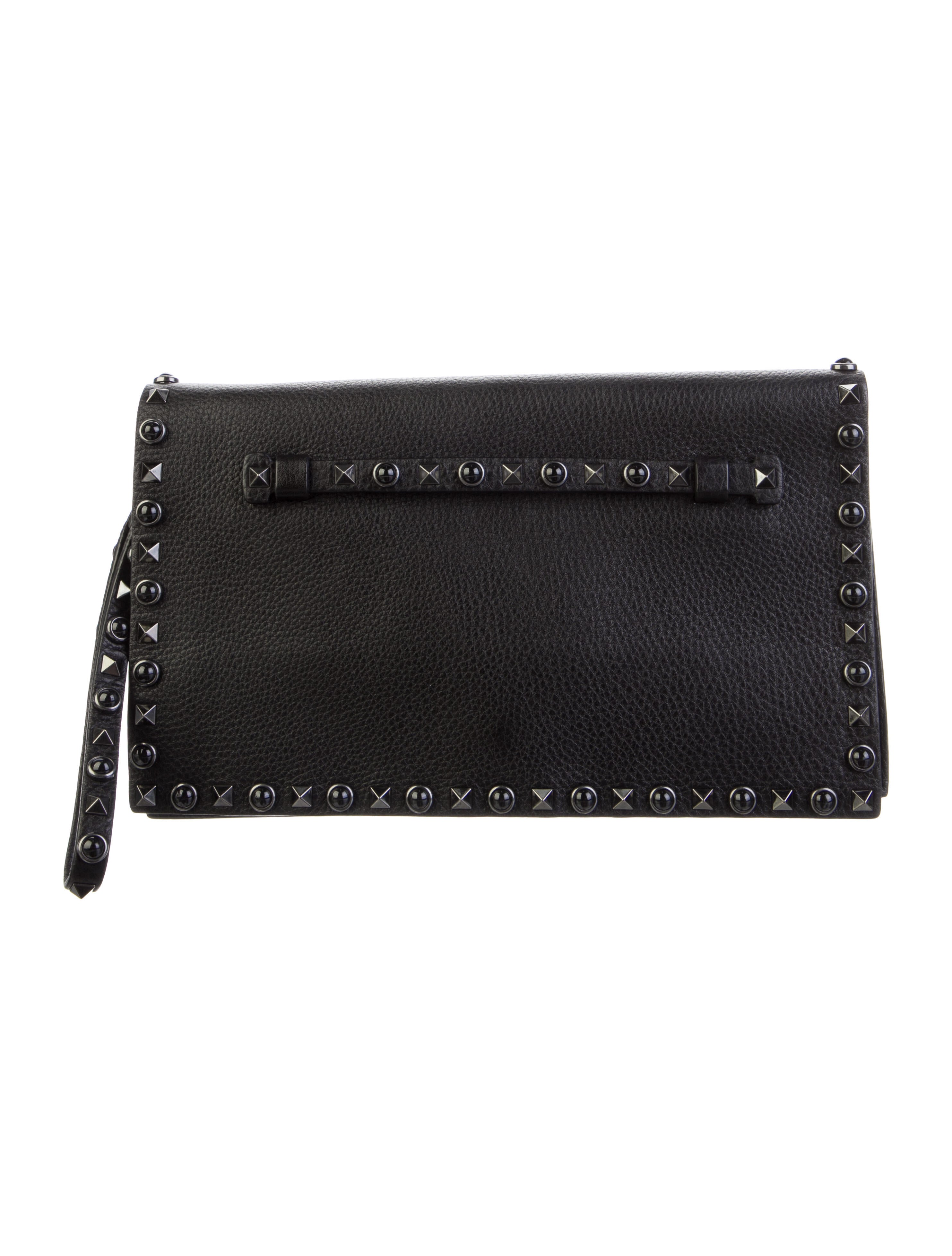 Valentino Noir Rolling Rockstud Wristlet Clutch