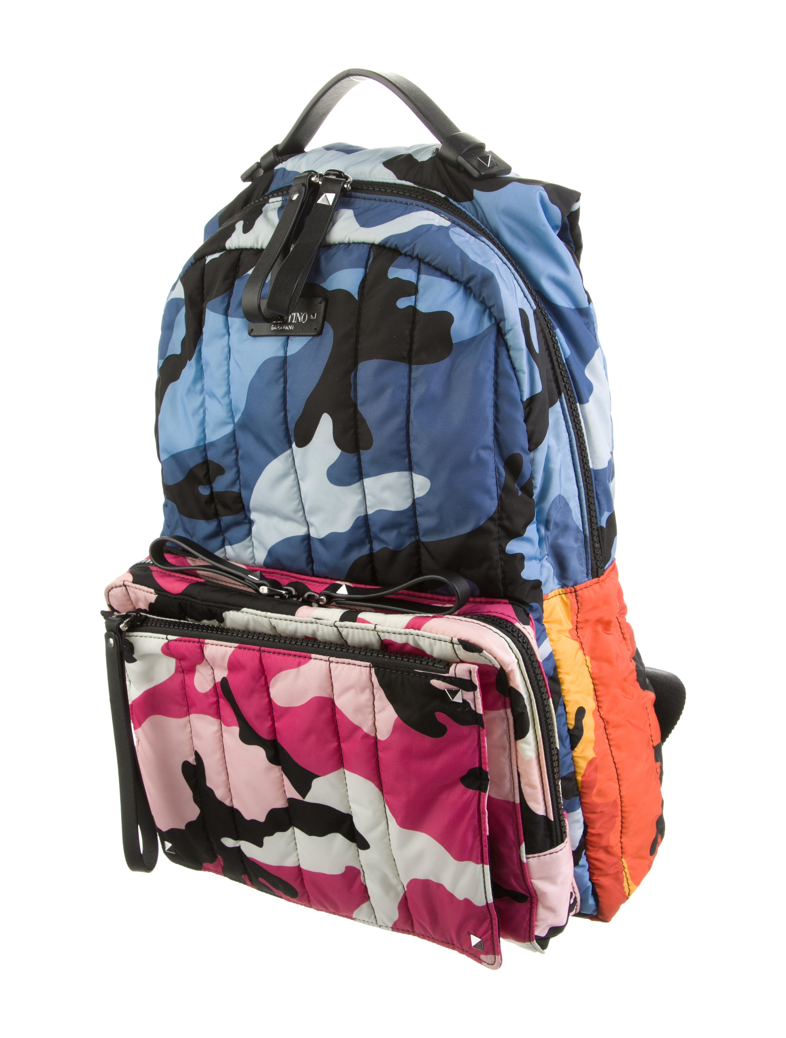 Valentino Nylon Camouflage Backpack Black Backpacks, Bags VAL288764