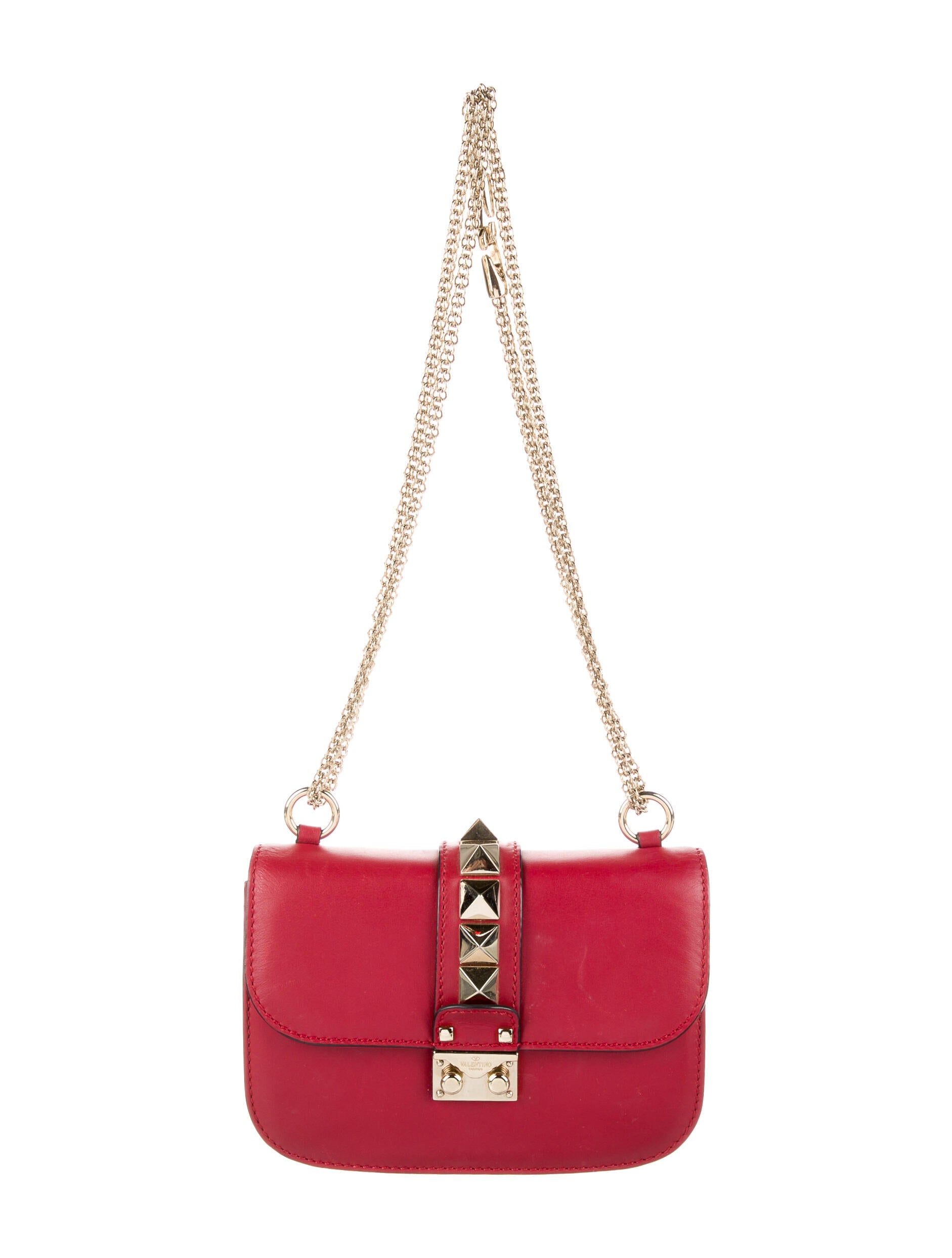 Valentino Rockstud Shoulder Bag Red Shoulder Bags, Handbags