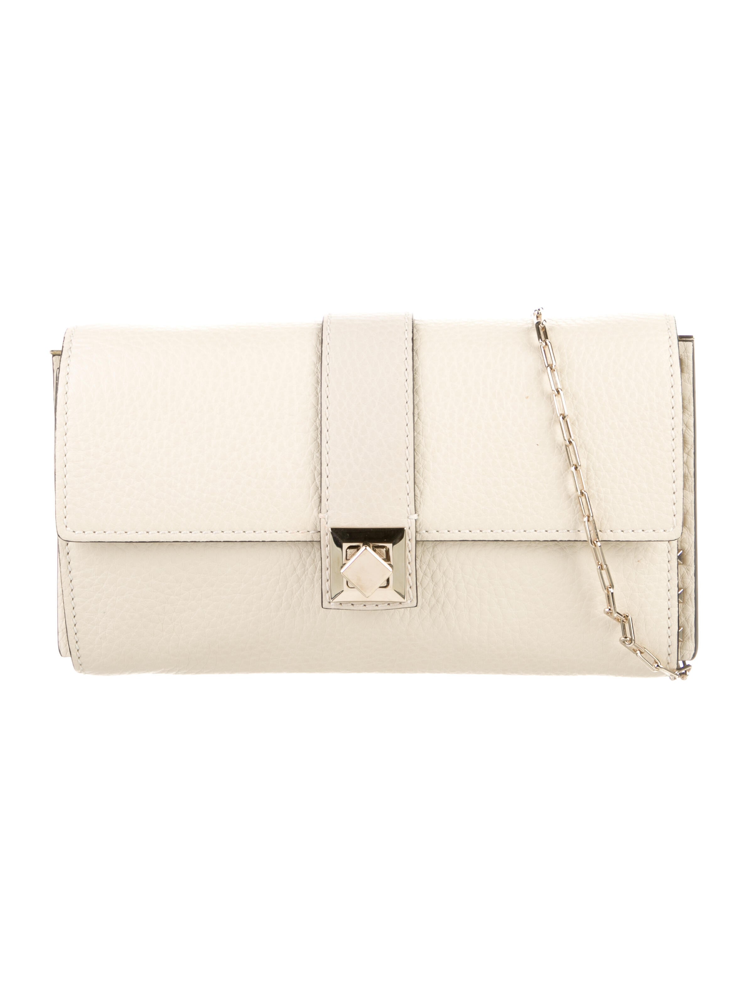 Valentino Leather Studded Crossbody Bag Neutrals Crossbody Bags