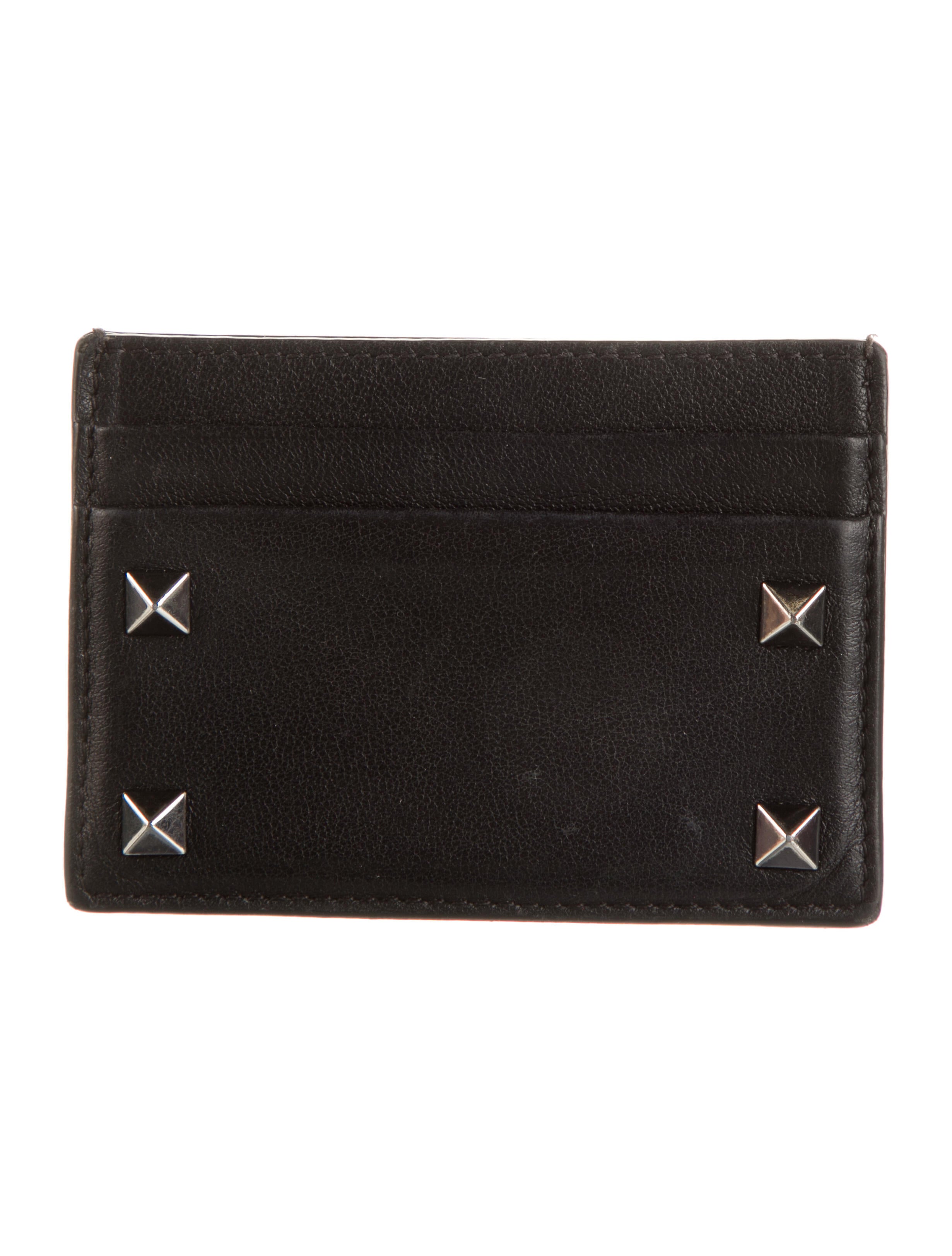 Valentino Cardholder Rockstud Accents Card Holder Black Wallets