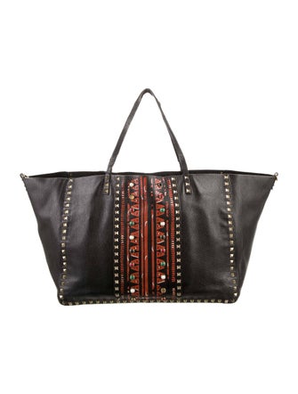 Valentino Leather Studded Tote Bag