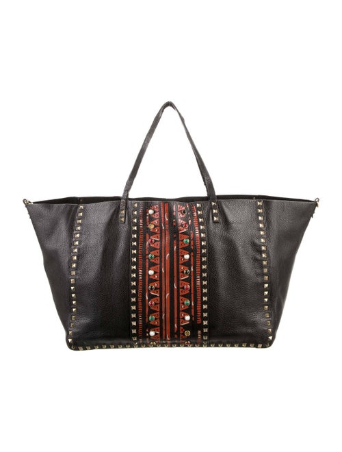 Valentino Leather Studded Tote Bag