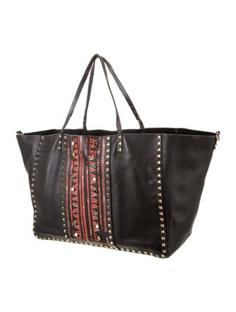 Valentino Leather Studded Tote Bag