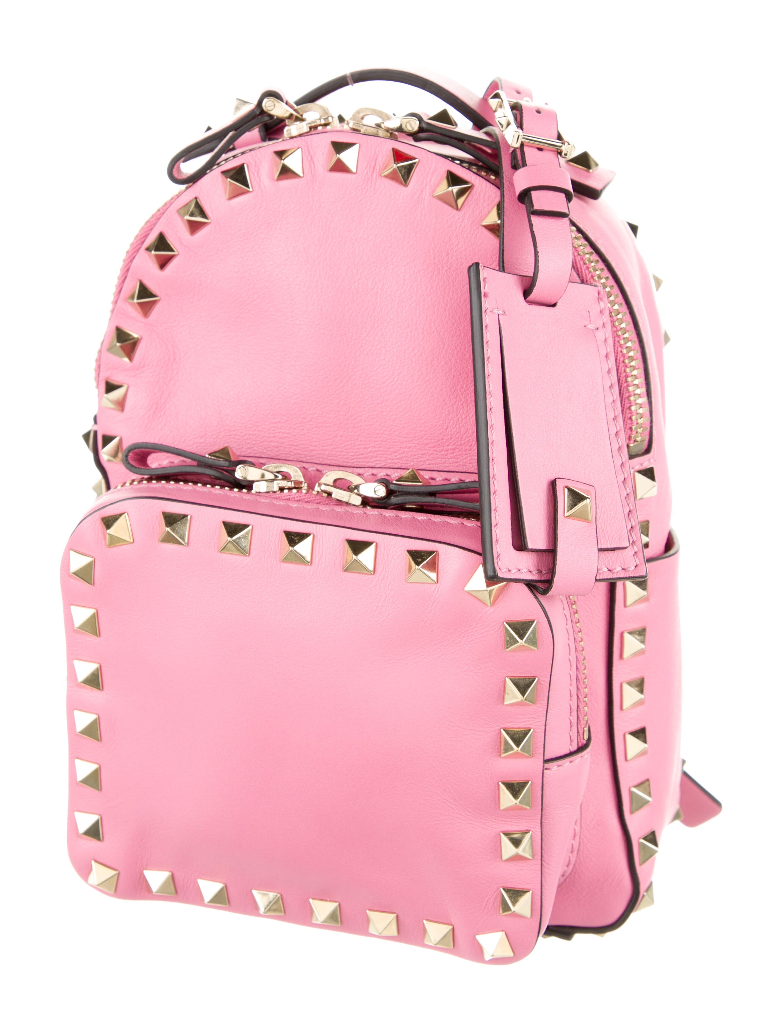 Valentino Mini Studded Leather Backpack Pink Backpacks, Handbags