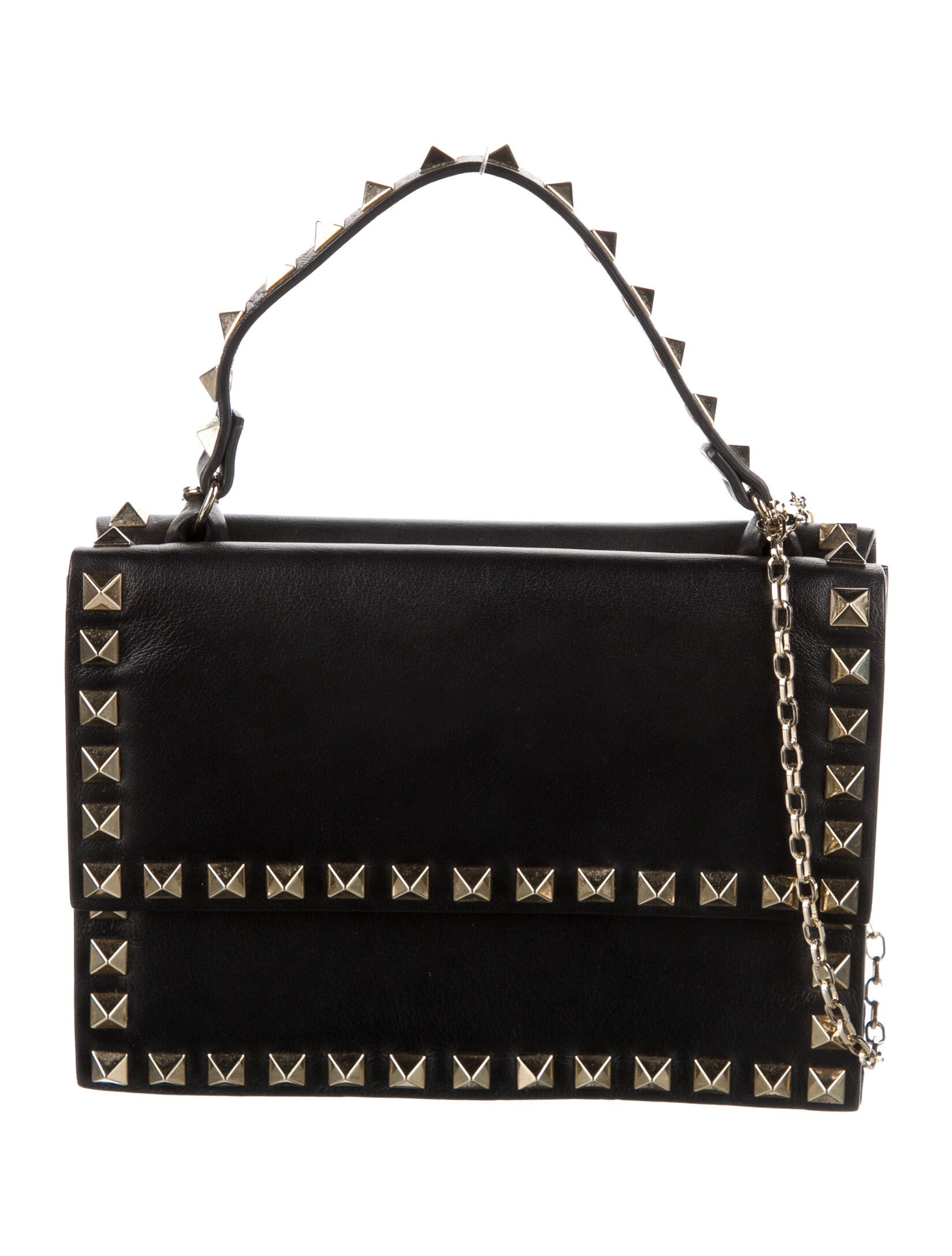 Valentino Leather Rockstud Mini Crossbody Bag Black Mini Bags