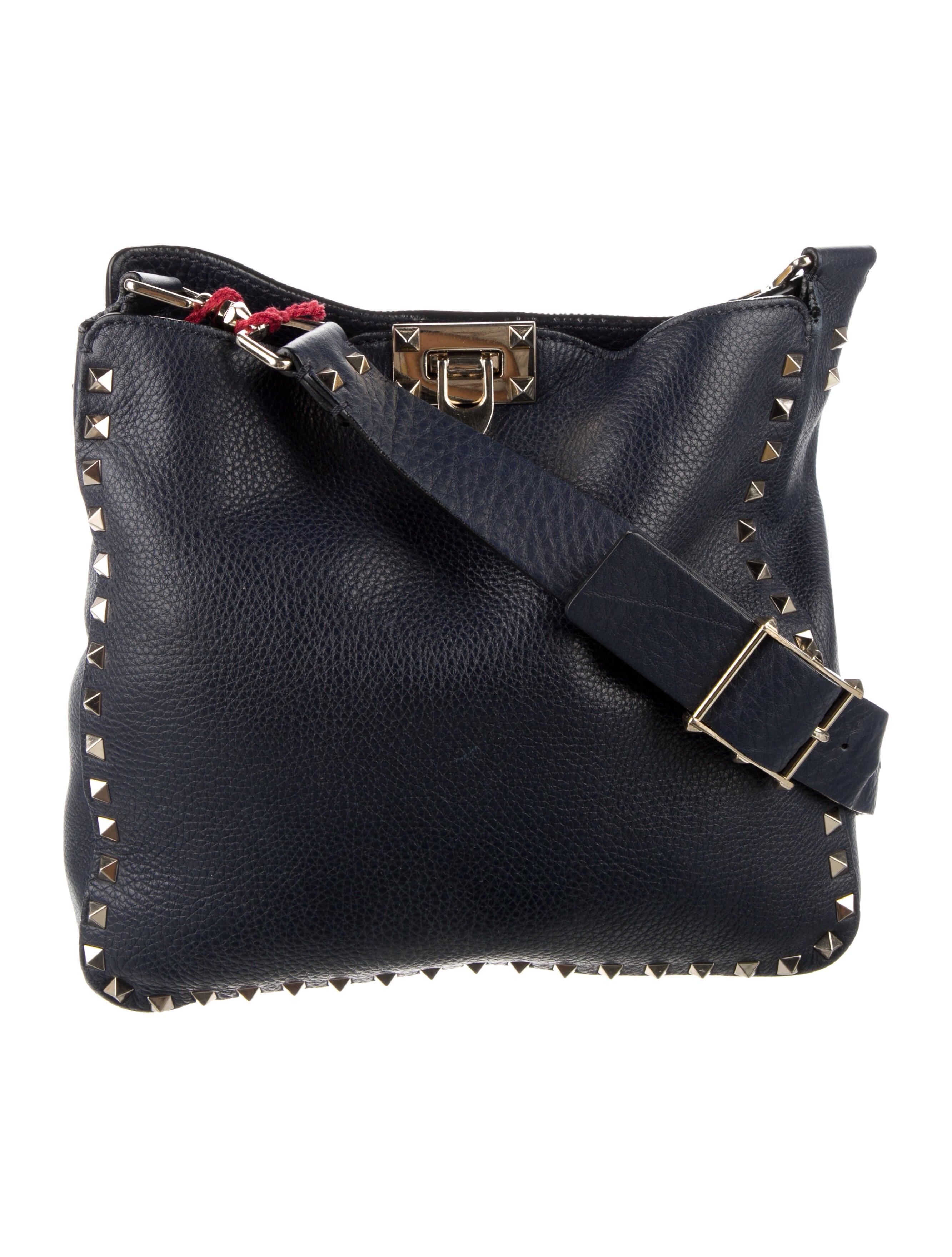 Valentino Rockstud Utilitarian Bag Blue Crossbody Bags, Handbags