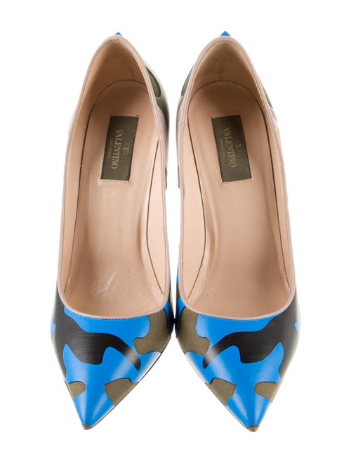 Valentino Leather Camouflage Print Pumps