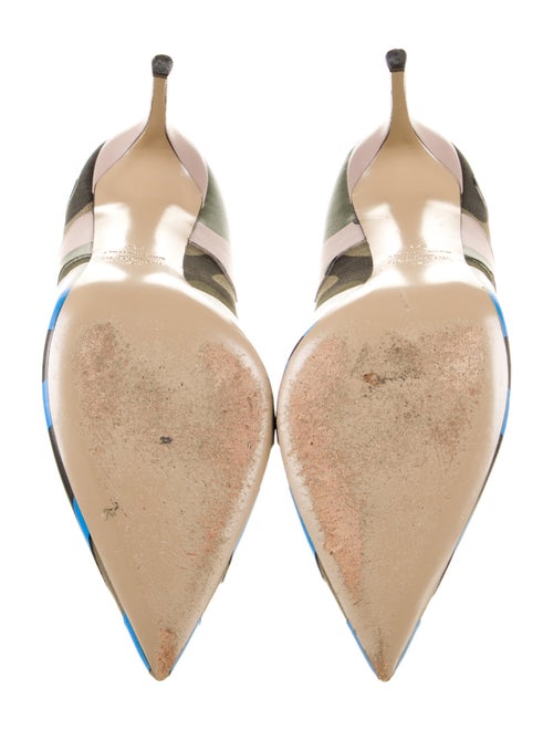 Valentino Leather Camouflage Print Pumps