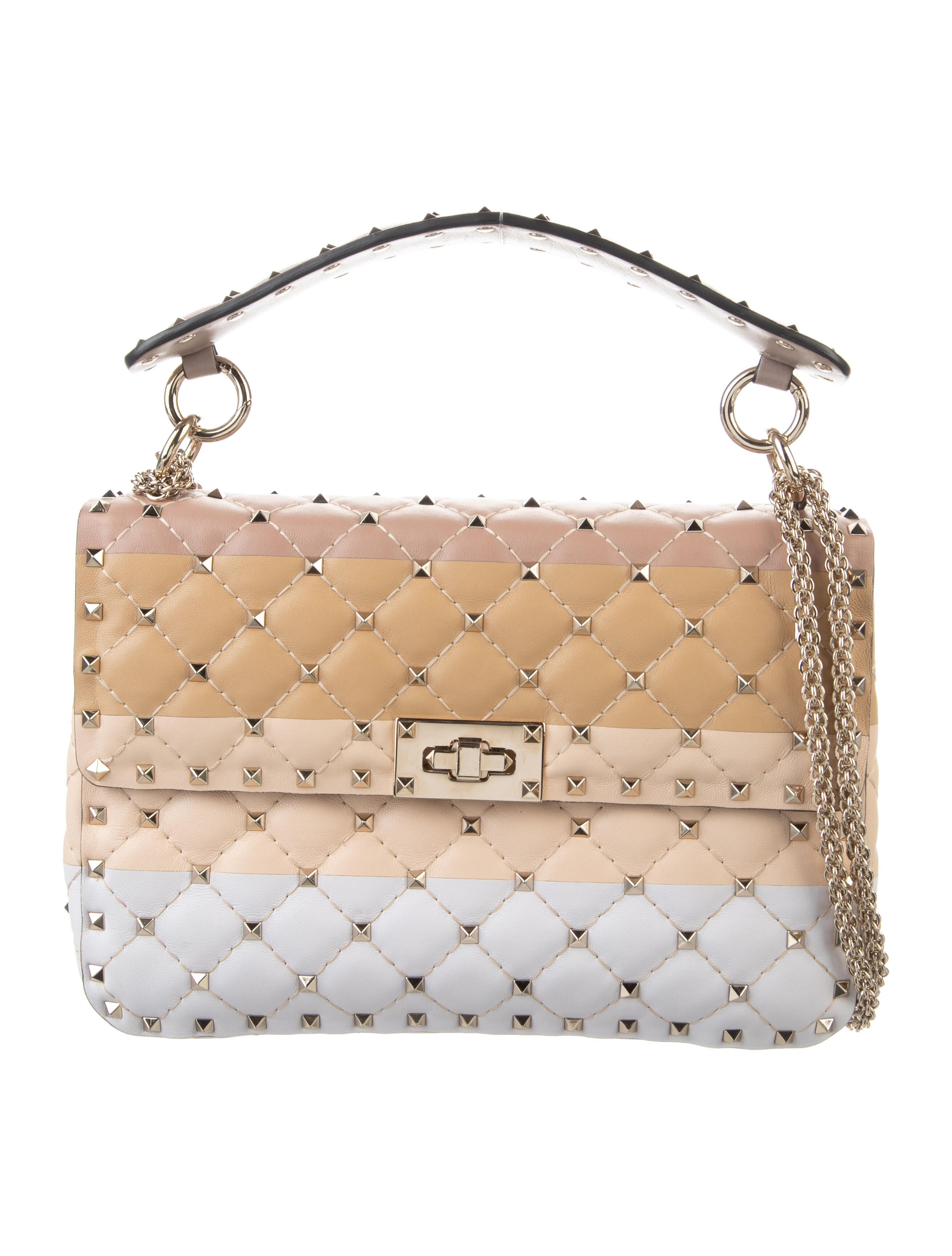 Valentino Rockstud Spike Crossbody Neutrals Crossbody Bags, Handbags