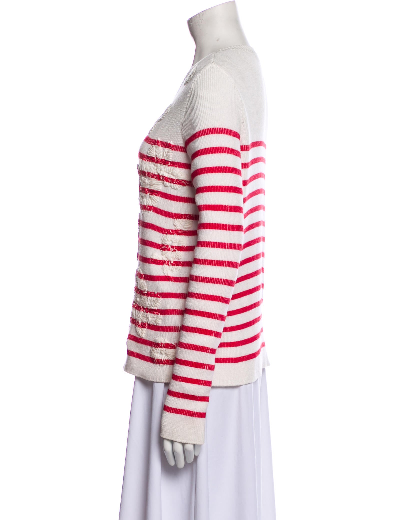 Valentino Striped Scoop Neck Sweater