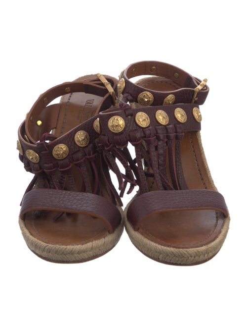 Valentino Leather Studded Accents Espadrilles