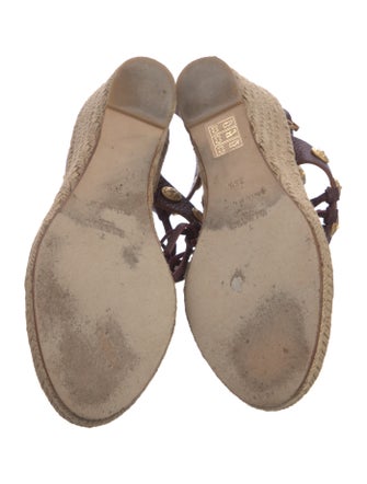 Valentino Leather Studded Accents Espadrilles