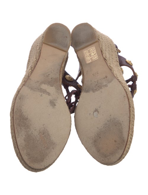 Valentino Leather Studded Accents Espadrilles