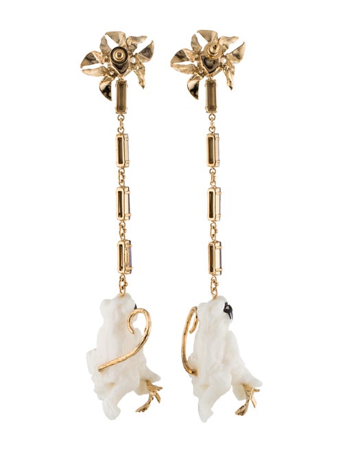 Valentino Resin & Crystal Monkey Drop Earrings