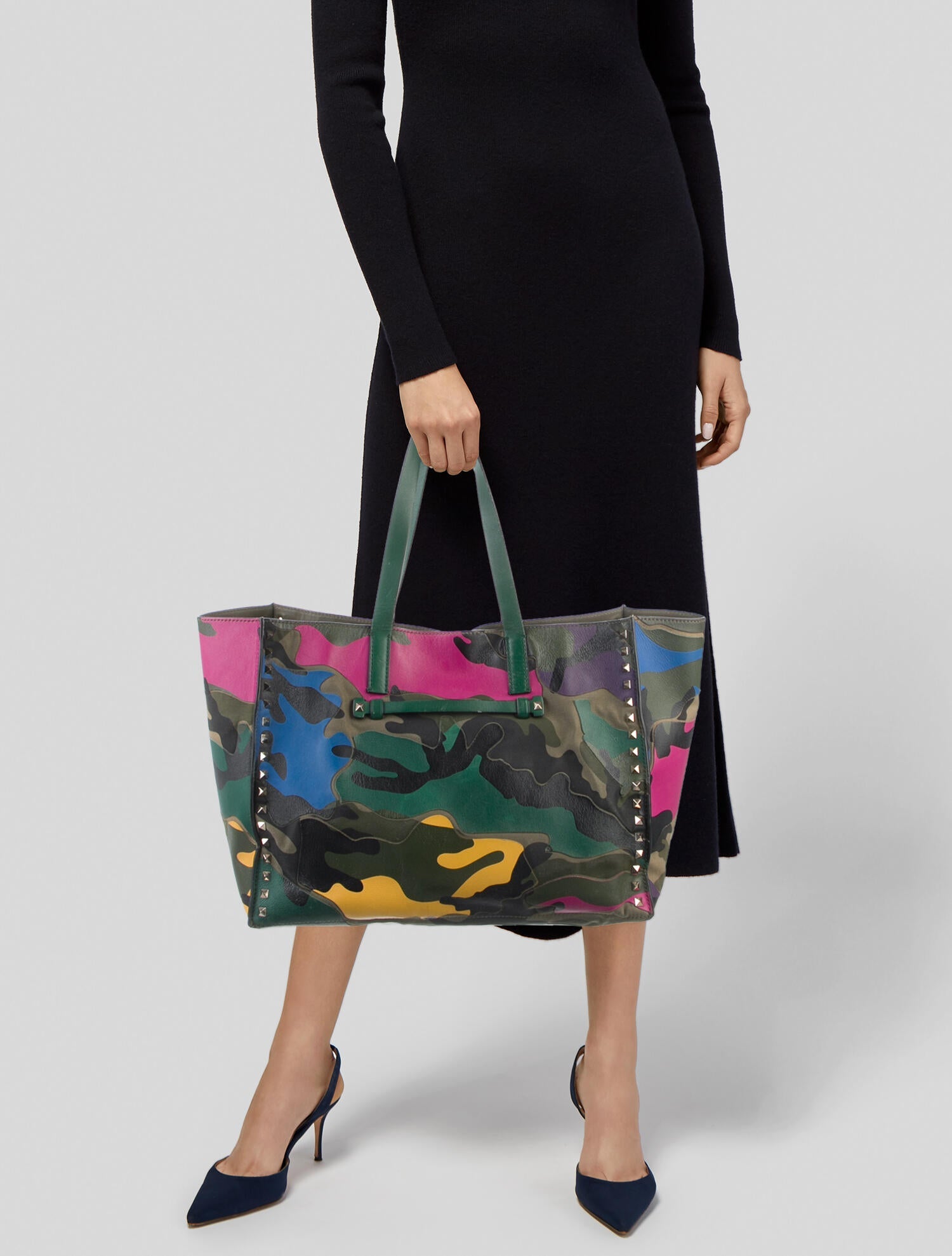 Valentino Large Rockstud Leather Tote Bag