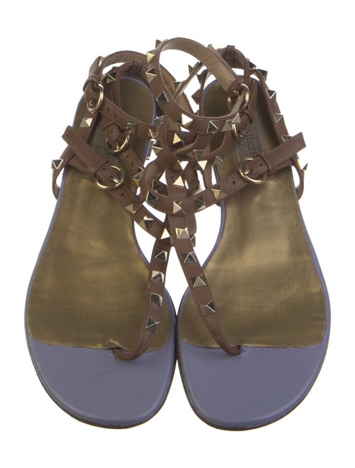 Valentino Leather Studded Accents Gladiator Sandals
