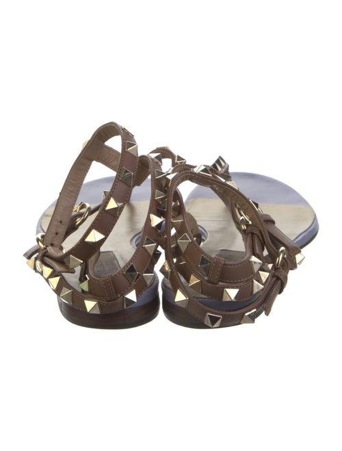 Valentino Leather Studded Accents Gladiator Sandals
