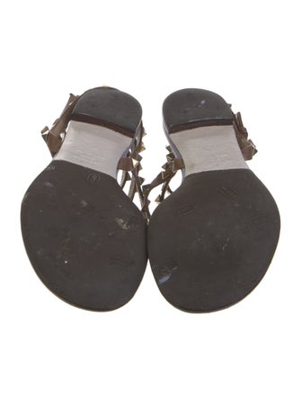 Valentino Leather Studded Accents Gladiator Sandals