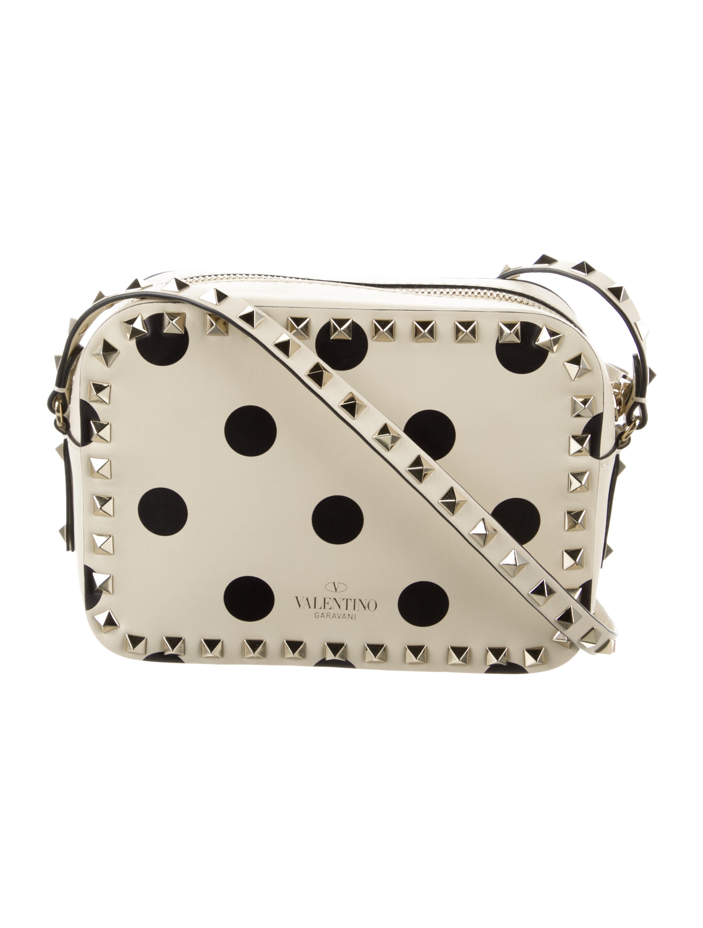 Valentino Leather Rockstud Crossbody Neutrals Crossbody Bags, Handbags VAL352427 The RealReal