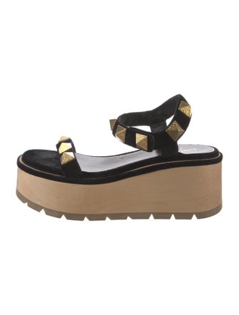 Valentino Suede Studded Accents Slingback Sandals