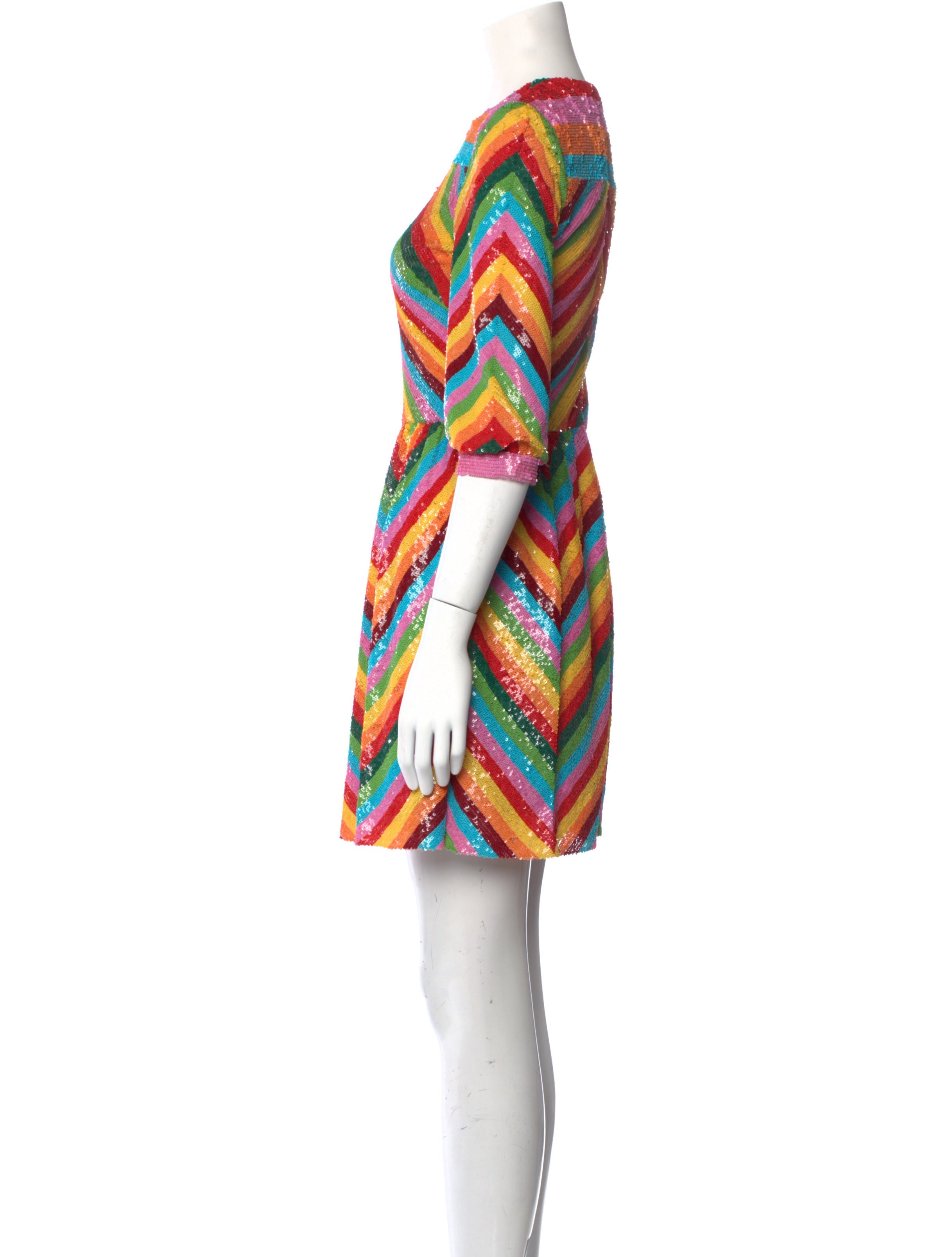 valentino rainbow sequin dress Valentino Garavani Embellished Wool And Silk-blend Crepe Mini Dress - Women - Gold Dresses